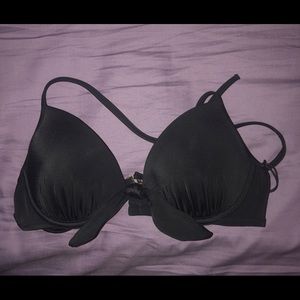 BLACK HALTER BIKINI TOP